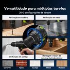 MaxDrill Berbequim/Aparafusador Elétrico Versátil Sem Fio de 20V