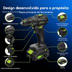 MaxDrill Berbequim/Aparafusador Elétrico Versátil Sem Fio de 20V