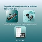 SpaceBuds Air+ Auscultadores sem fios verdadeiros com textura metálica e classificação IPX4.