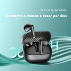 SpaceBuds Air+ Auscultadores sem fios verdadeiros com textura metálica e classificação IPX4.