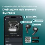 SpaceBuds Air+ Auscultadores sem fios verdadeiros com textura metálica e classificação IPX4.
