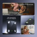 FitScale Balança de gordura corporal inteligente com LED