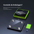 FitScale Balança de gordura corporal inteligente com LED