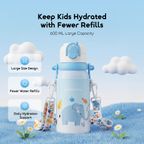 Dual Therm 750ML Dual-Drinking Leak-Proof Insulated Water Bottle for Babies and Toddlers
