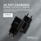 PowerCube 2 Chargeur de type européen 5,0 V/2 A avec câble micro-USB