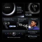 SpaceBuds Ecouteurs à réduction de bruit ANC 50dB avec personnalisation des commandes vocales