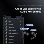 SpaceBuds Ecouteurs à réduction de bruit ANC 50dB avec personnalisation des commandes vocales
