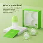 PureBottle 160 160ml Anti-Colic Silicone Glass Baby Bottle