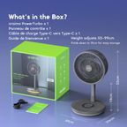 PowerTurbo Ventilateur pliable portable 4000 mAh