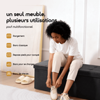 Cozy Plus Grand Coffre Pouf Pliable pour Rangement