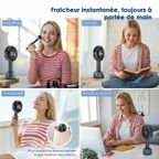 SmartHandheldfan 2 Ventilateur de table avec base lumineuse