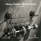 HookBar 6kg Load Capacity Reusable Suction Cup Towel Rail with Extra Hooks