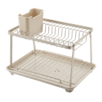 RackDrain Foldable Two-Tier Dish Rack with Guided Drainage