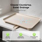 RackDrain Foldable Two-Tier Dish Rack with Guided Drainage
