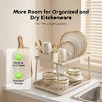 RackDrain Foldable Two-Tier Dish Rack with Guided Drainage