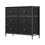 NoirDresser Air Spacious Sturdy Storage Dresser with 6 Drawers