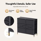 NoirDresser Air Spacious Sturdy Storage Dresser with 6 Drawers