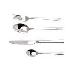 HomeServe Smooth Edges Food-Grade 430 Steel Flatware Set (4 x 6 pcs)