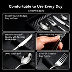 HomeServe Smooth Edges Food-Grade 430 Steel Flatware Set (4 x 6 pcs)