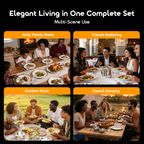 HomeServe Smooth Edges Food-Grade 430 Steel Flatware Set (4 x 6 pcs)