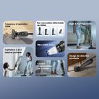 SmartVacuum Corded Vacuum Cleaner with 5m Cord, 500W High Speed Powerful Suction