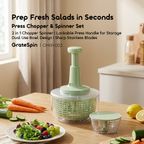 GrateSpin 2 in 1 Stainless Press Chopper & Spinner Set