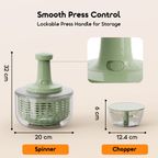 GrateSpin 2 in 1 Stainless Press Chopper & Spinner Set