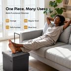 Cozy Pouf de rangement pliable multifonctionnel