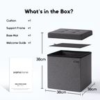 Cozy Pouf de rangement pliable multifonctionnel