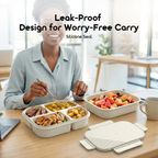 FreshBento Antibacterial PP Double Layer Bento Box