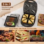 SmartSandwichMaker Plus 1200W with Detachable Cooking Plates