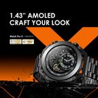 Watch Pro X 1.43'' Amoled IP68 Smart Watch with 2 Replaceable Watch Cases & Straps