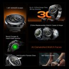Watch Pro X 1.43'' Amoled IP68 Smart Watch with 2 Replaceable Watch Cases & Straps