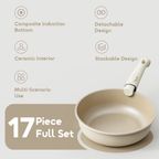 PureHarvest Set Versatile Convenient Ceramic Cookware Set (17pcs)