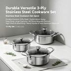 Tri-Ply Set Durable Versatile Stainless Steel Cookware Set(6pcs)