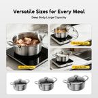 Tri-Ply Set Durable Versatile Stainless Steel Cookware Set(6pcs)