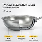ChefFlare Durable Premium Stainless Steel Deep Fry Pan