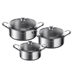 Tri-Ply Set Durable Versatile Stainless Steel Cookware Set(6pcs)