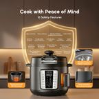 KitchNova 1200W Safe Reliable Multi-Function Pressure Cooker