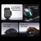 ClickFlow 2 Ergonomic Multi-Mode Wireless Mouse