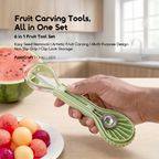 Fruit Carving and Melon Baller Tool Versatile Creative 6 in 1 Fruit Tool Set