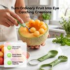 Fruit Carving and Melon Baller Tool Versatile Creative 6 in 1 Fruit Tool Set