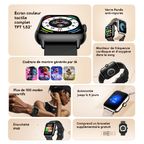 Watch 6 Nano Montre connectée intelligente à écran tactile complet 1,52" TFT