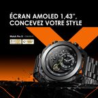 Watch Pro X montre connectée AMOLED 1.43'' IP68 avec 2 boîtiers et bracelets remplaçables