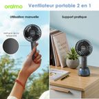 SmartHandheldfan 2 Ventilateur de table avec base lumineuse