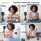 SmartHandheldfan 2 Ventilateur de table avec base lumineuse