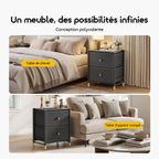 NoirStand Table de chevet spacieuse et polyvalente