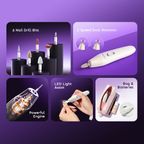 Tipsy 6 Nail Drills  2-Speed Dual Rotation Manicure Set