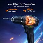 MaxDrill 20V Cordless Versatile Power Drill Driver