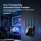 SpeedLink Access Point, Repeater & Router 3-In-1 WiFi Range Extender
